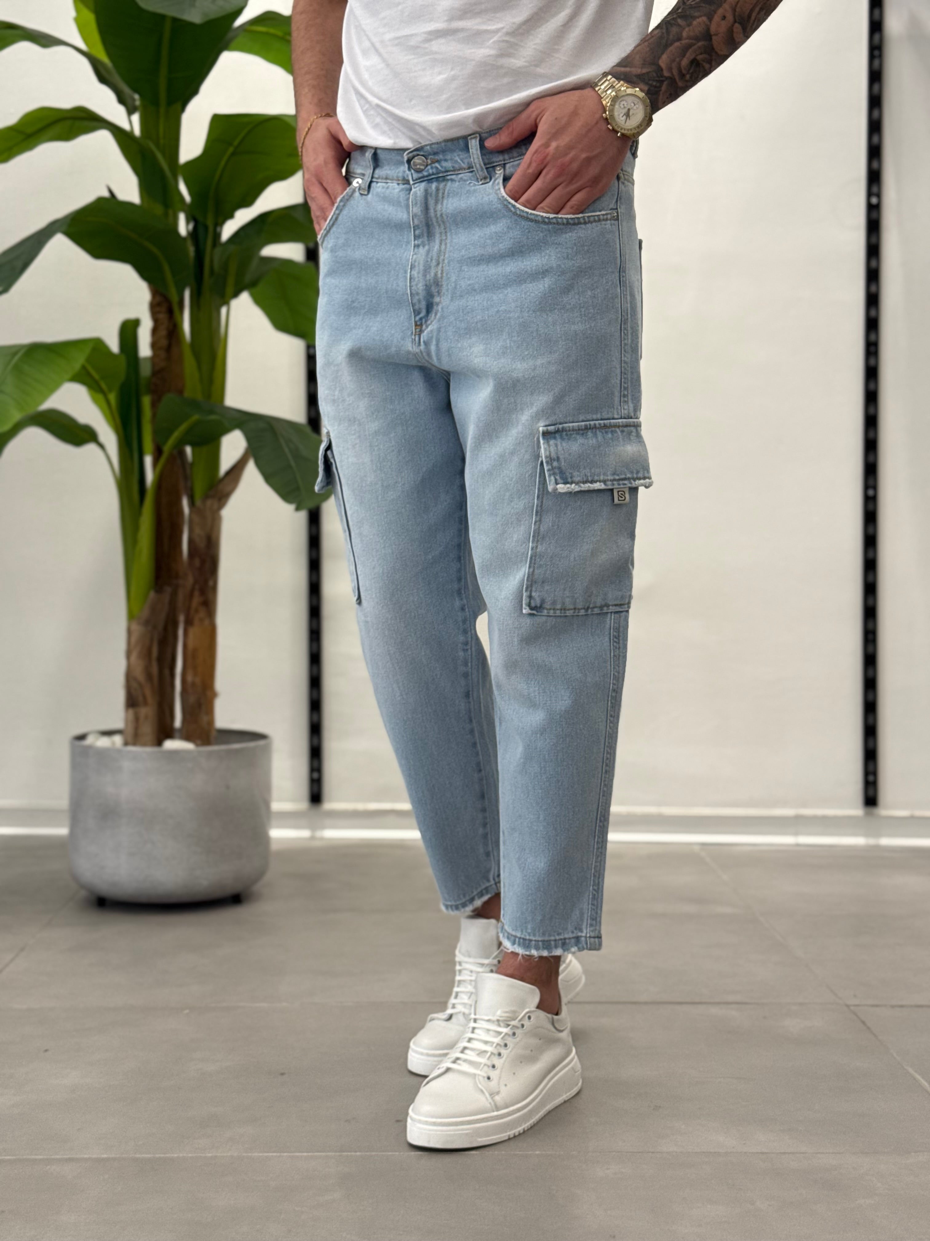 Cargo Jeans Chiaro Vegas - Carrot Fit