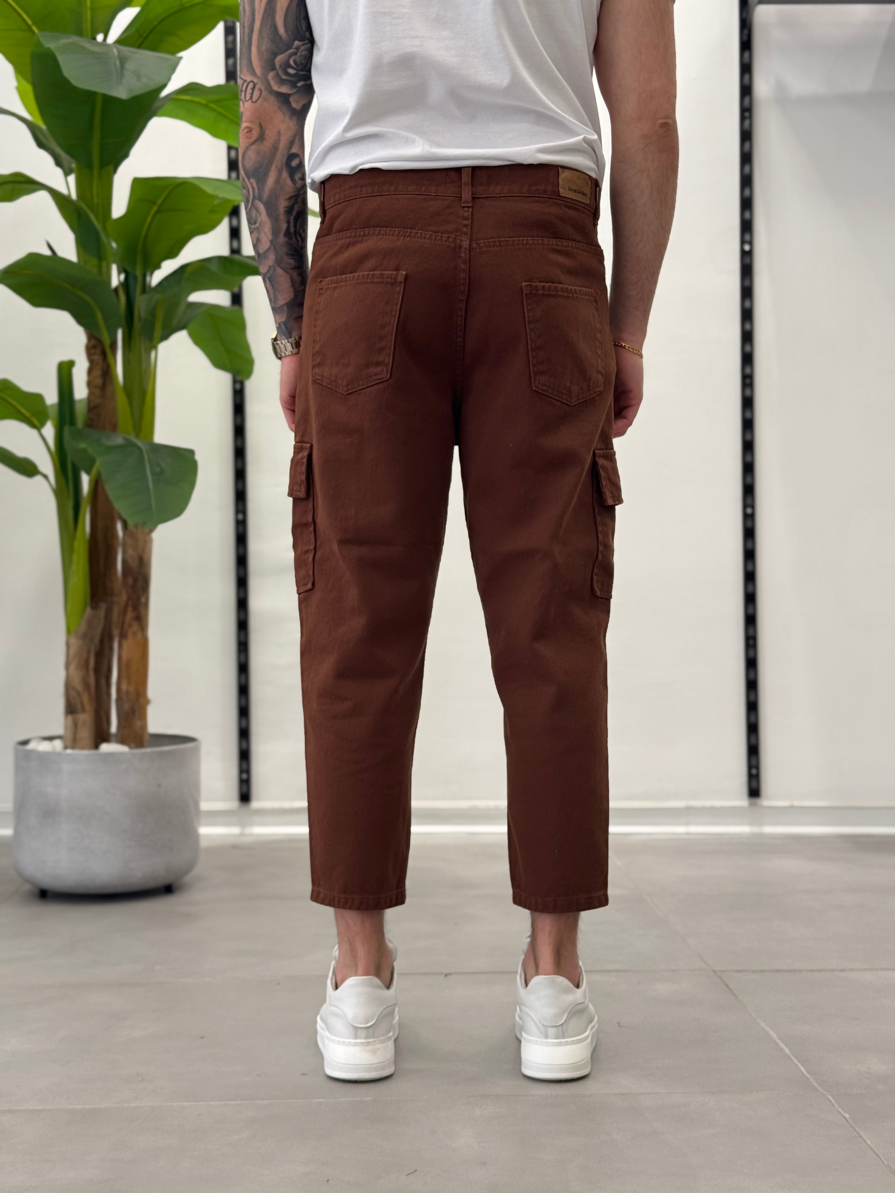 Cargo Jeans Marrone Vegas - Carrot Fit