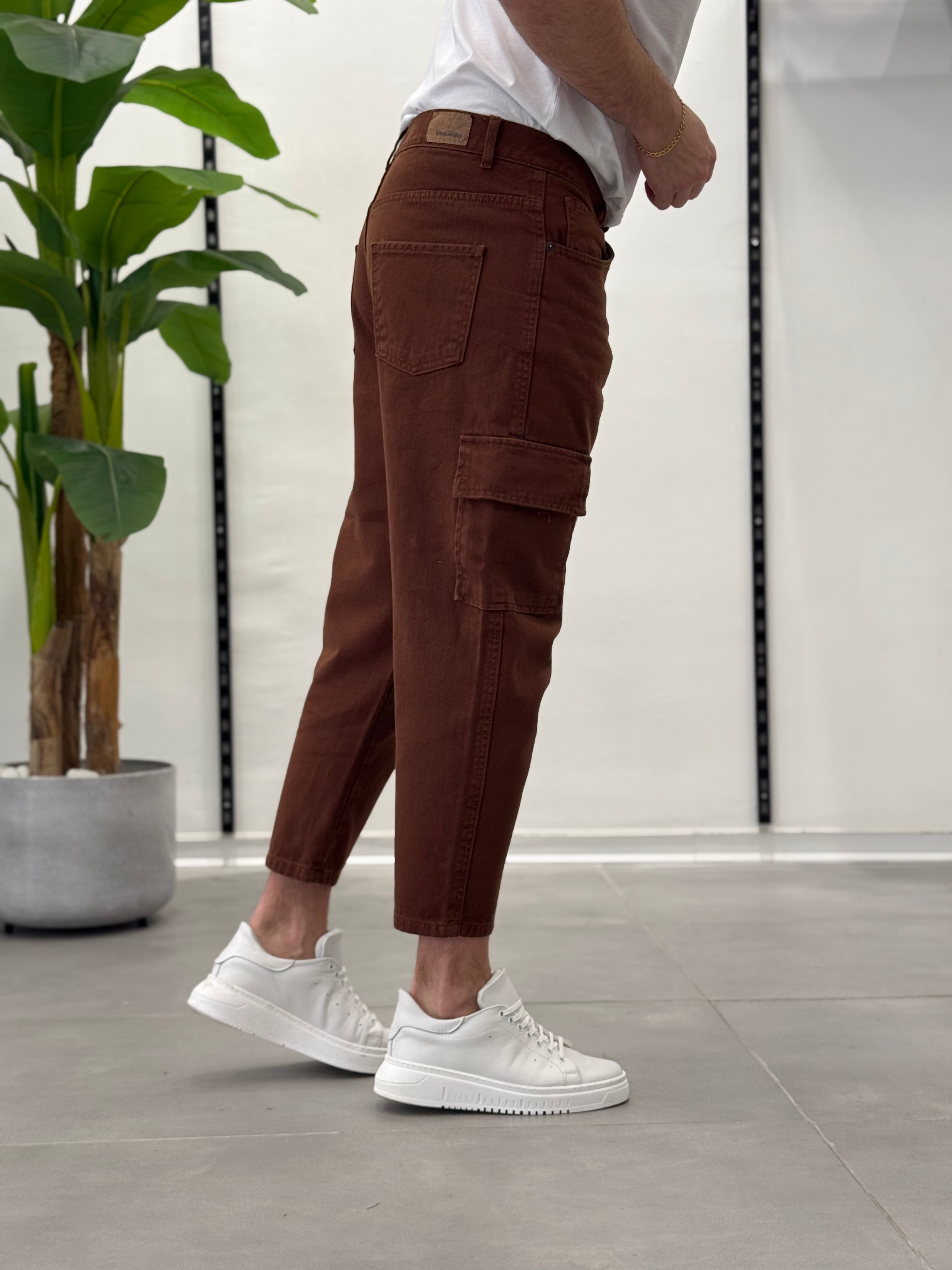 Cargo Jeans Marrone Vegas - Carrot Fit