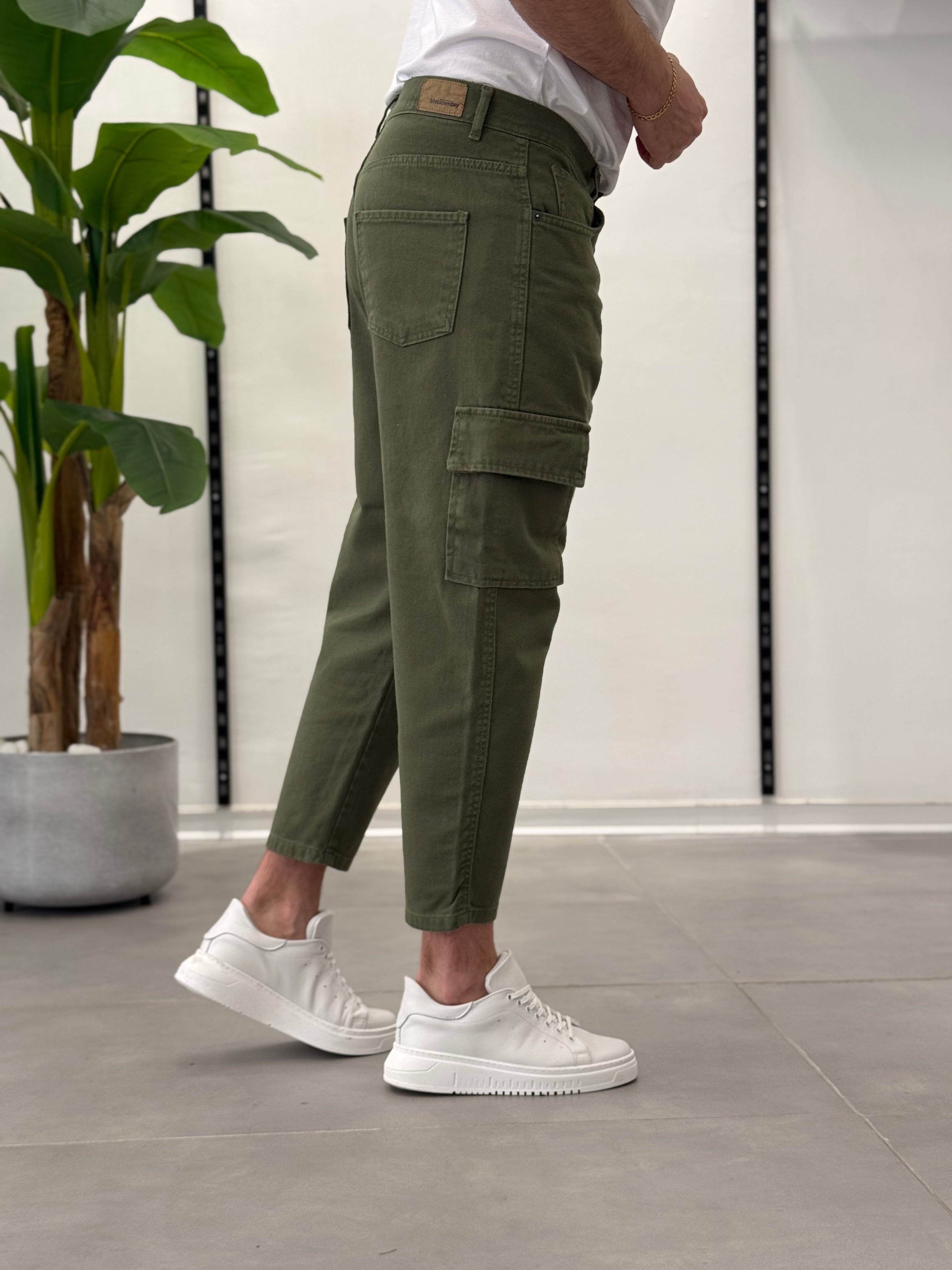 Cargo Jeans Verde Vegas - Carrot Fit