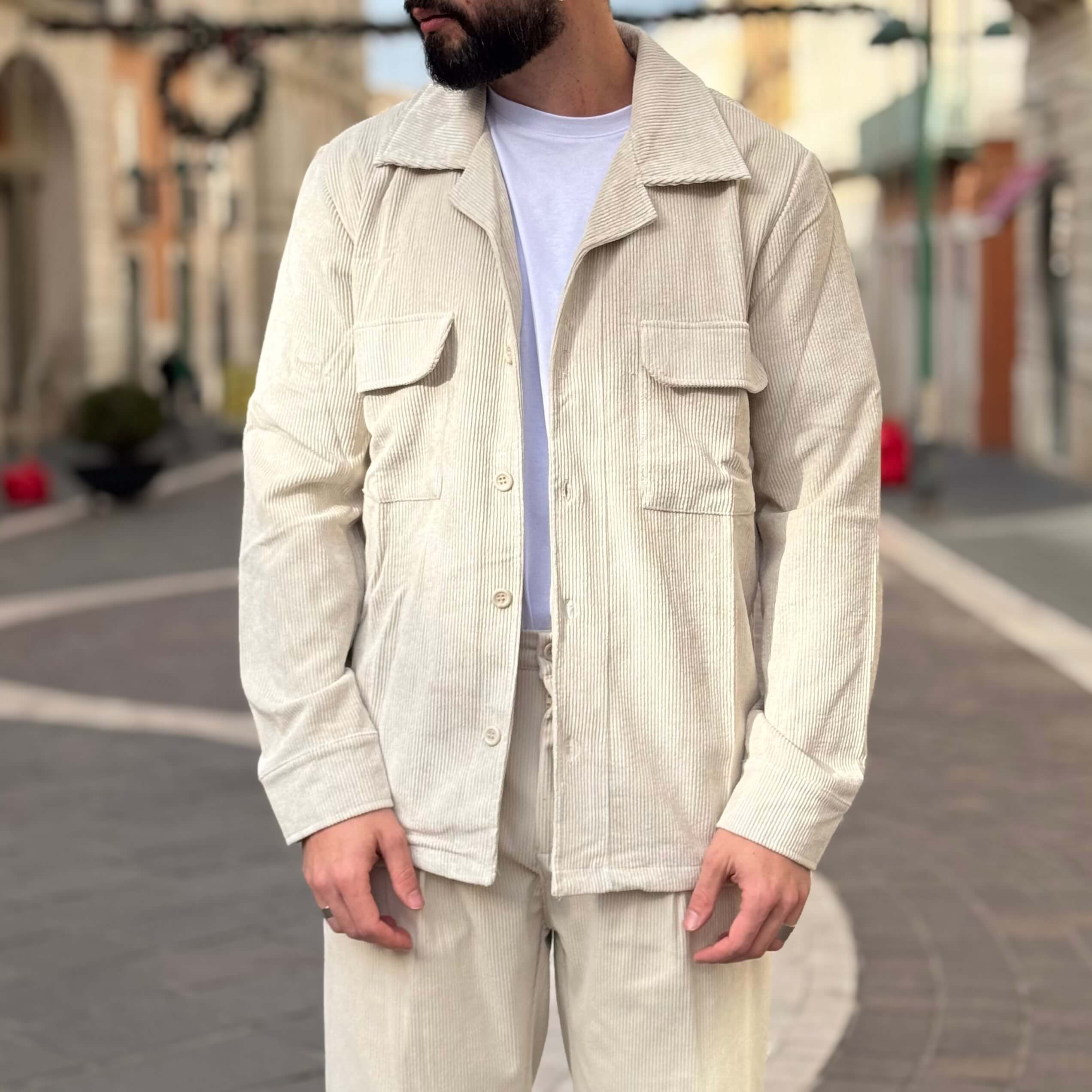 Coordinato in velluto crema 2.0 - FLAG STORE