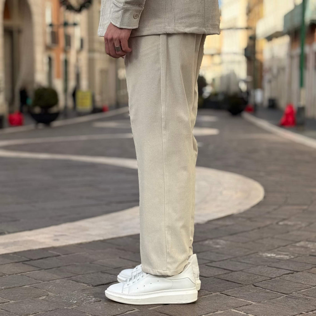 Coordinato in velluto crema 2.0 - FLAG STORE