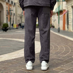 Coordinato in velluto gamba larga grigio - FLAG STORE