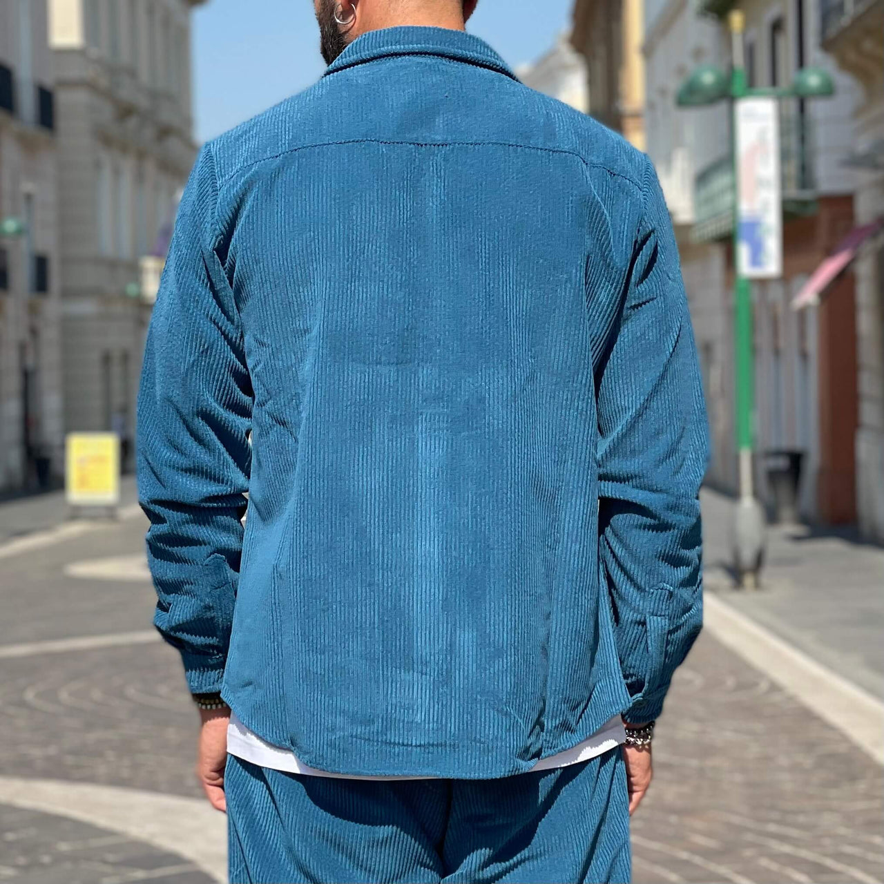 Coordinato in velluto petrolio - FLAG STORE