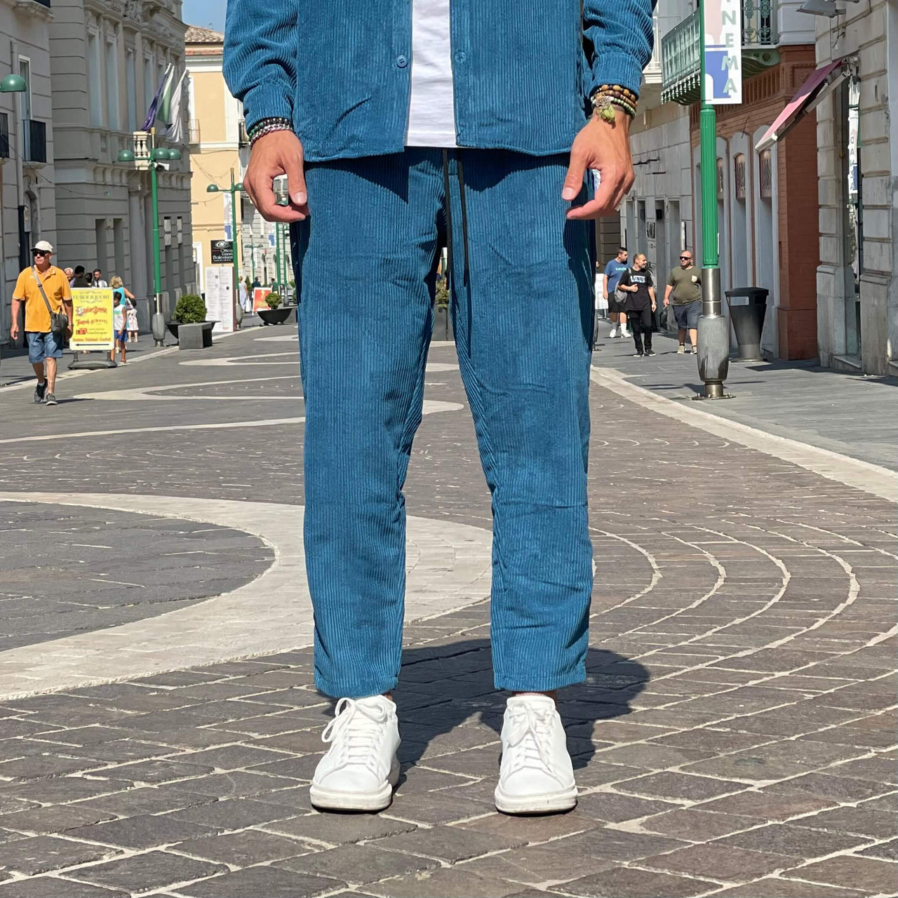 Coordinato in velluto petrolio - FLAG STORE