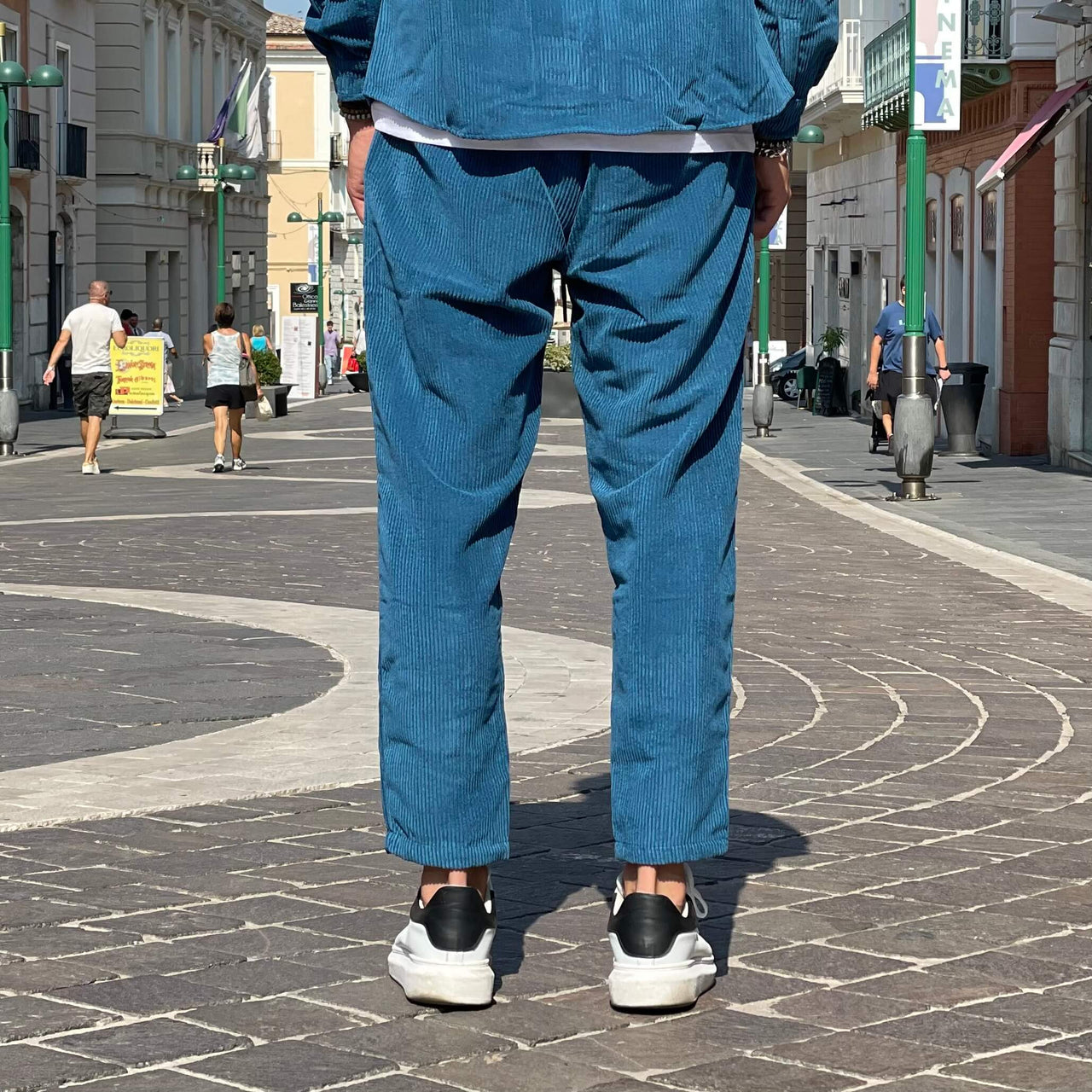 Coordinato in velluto petrolio - FLAG STORE