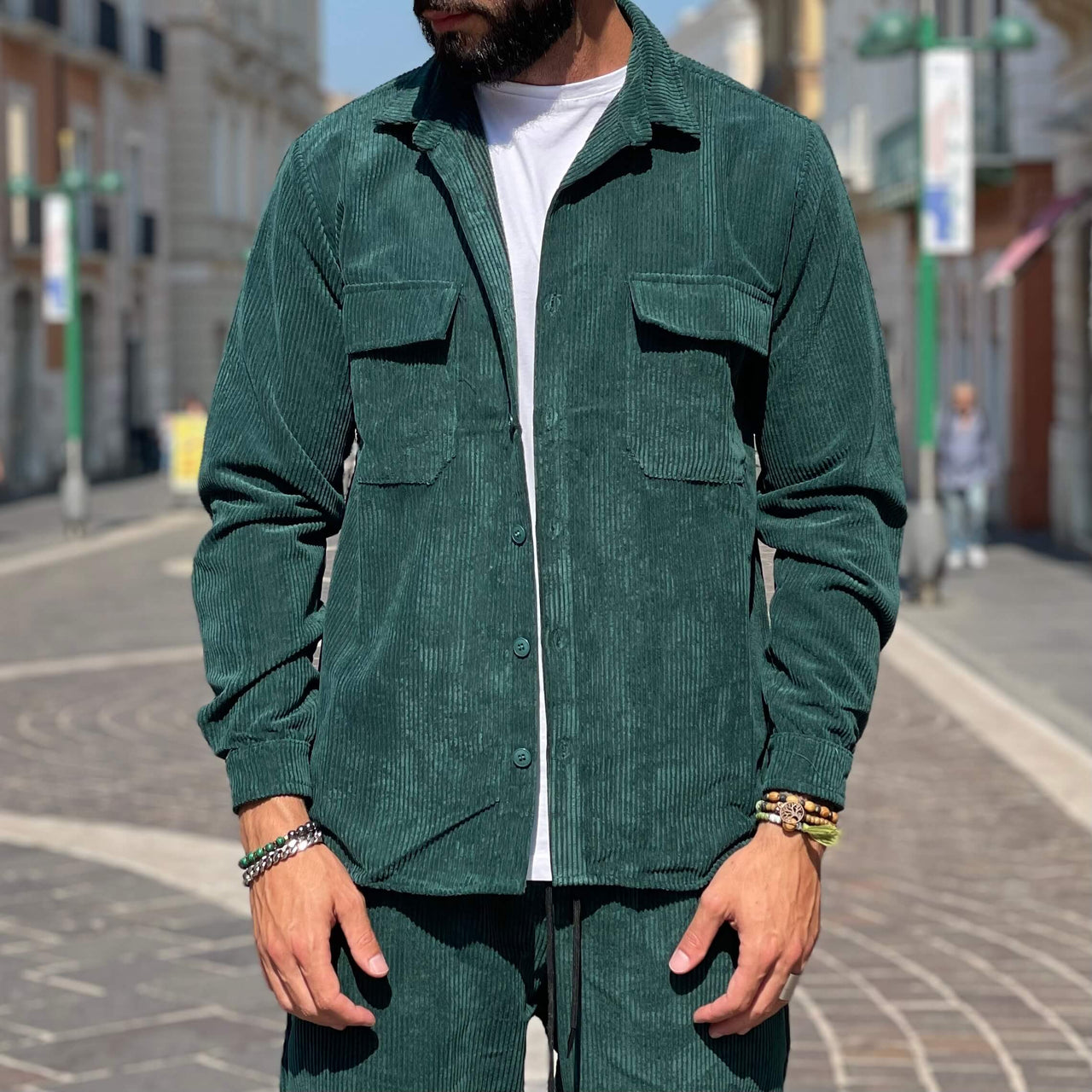 Coordinato in velluto verde Gucci - FLAG STORE