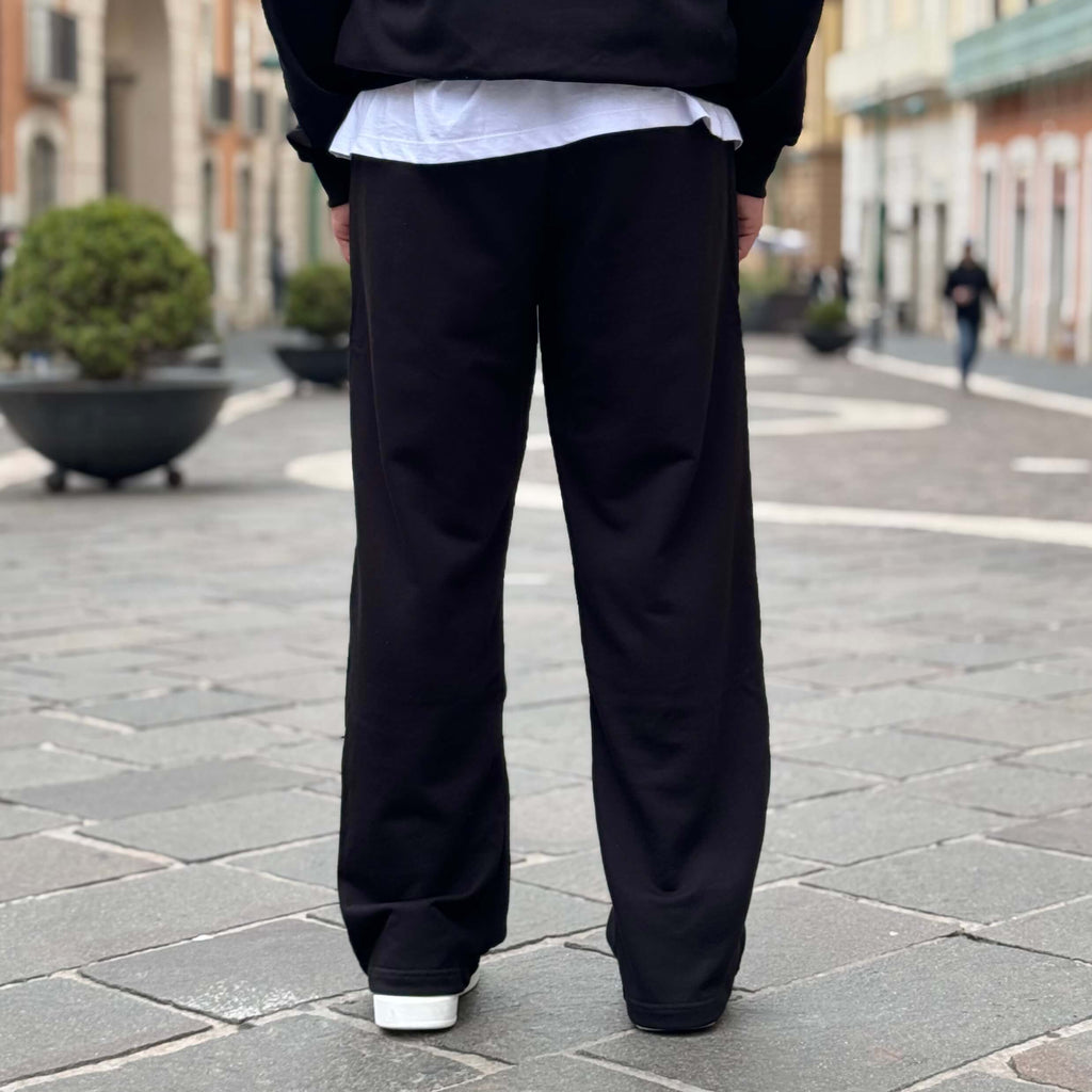 Coordinato tuta nero in felpa garzata - FLAG STORE