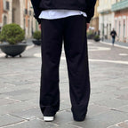 Coordinato tuta nero in felpa garzata - FLAG STORE