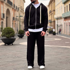 Coordinato tuta nero in felpa garzata - FLAG STORE