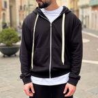 Coordinato tuta nero in felpa garzata - FLAG STORE
