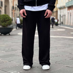 Coordinato tuta nero in felpa garzata - FLAG STORE