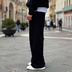 Coordinato tuta nero in felpa garzata - FLAG STORE