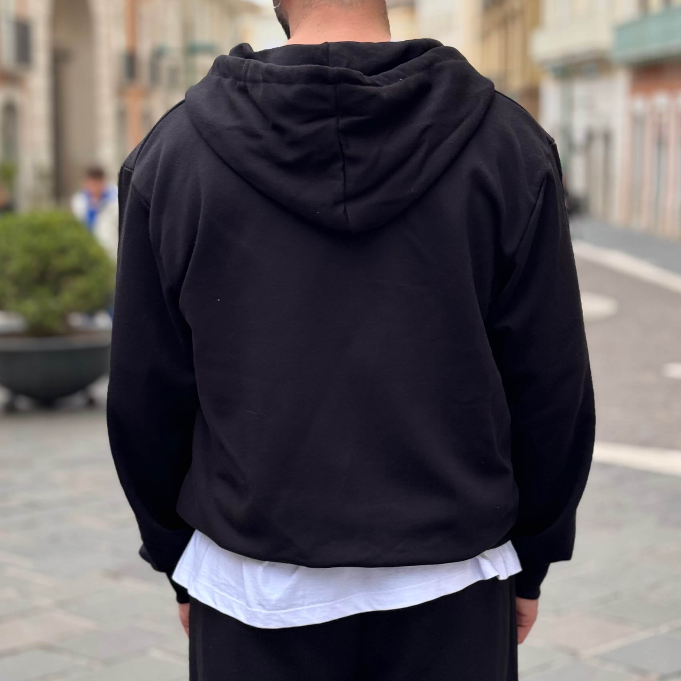 Coordinato tuta nero in felpa garzata - FLAG STORE