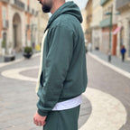 Coordinato tuta verde in felpa garzata - FLAG STORE