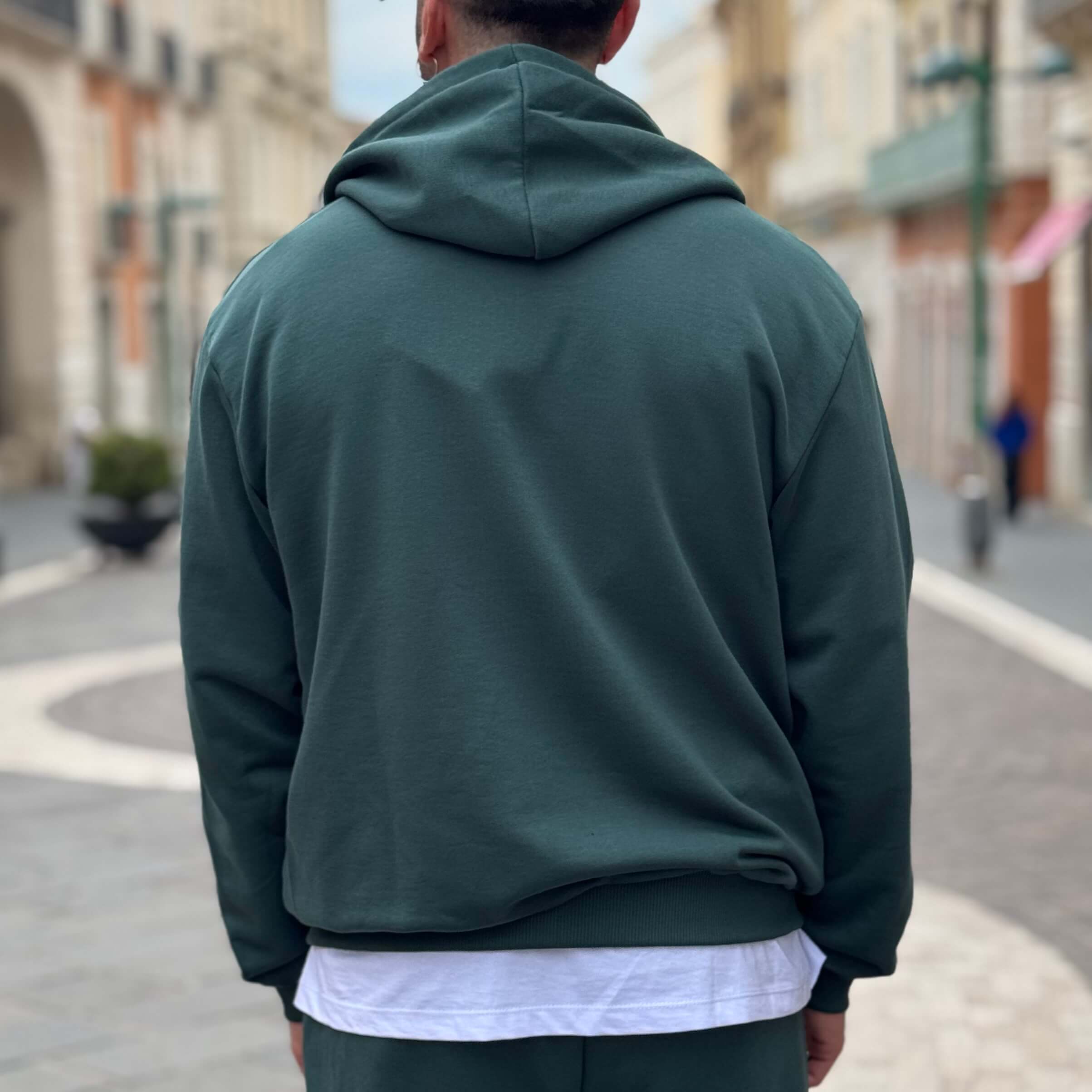 Coordinato tuta verde in felpa garzata - FLAG STORE