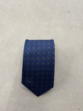 Cravatta Blu con Puntini Arancio