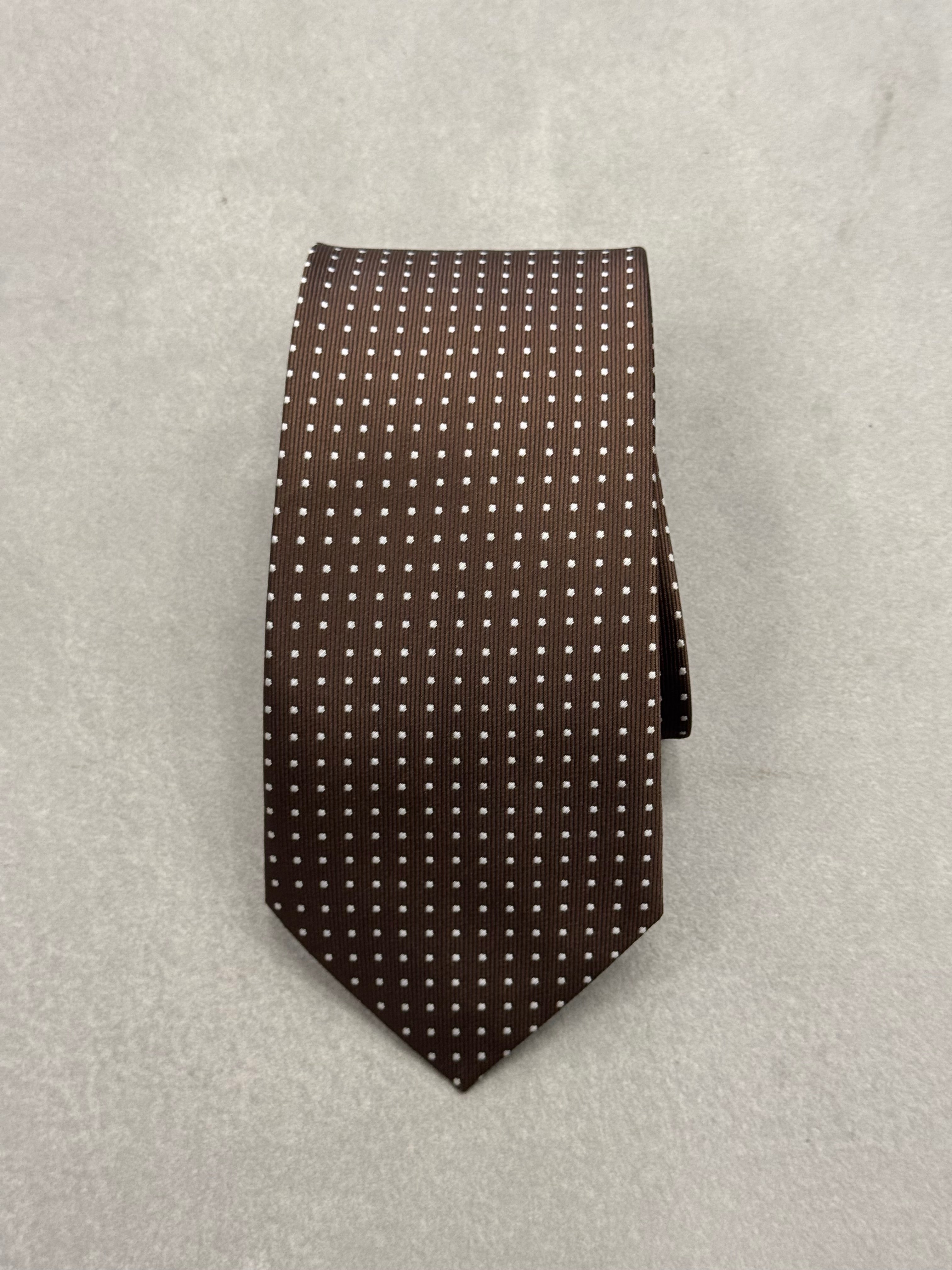 Cravatta Marrone Fantasia Puntini