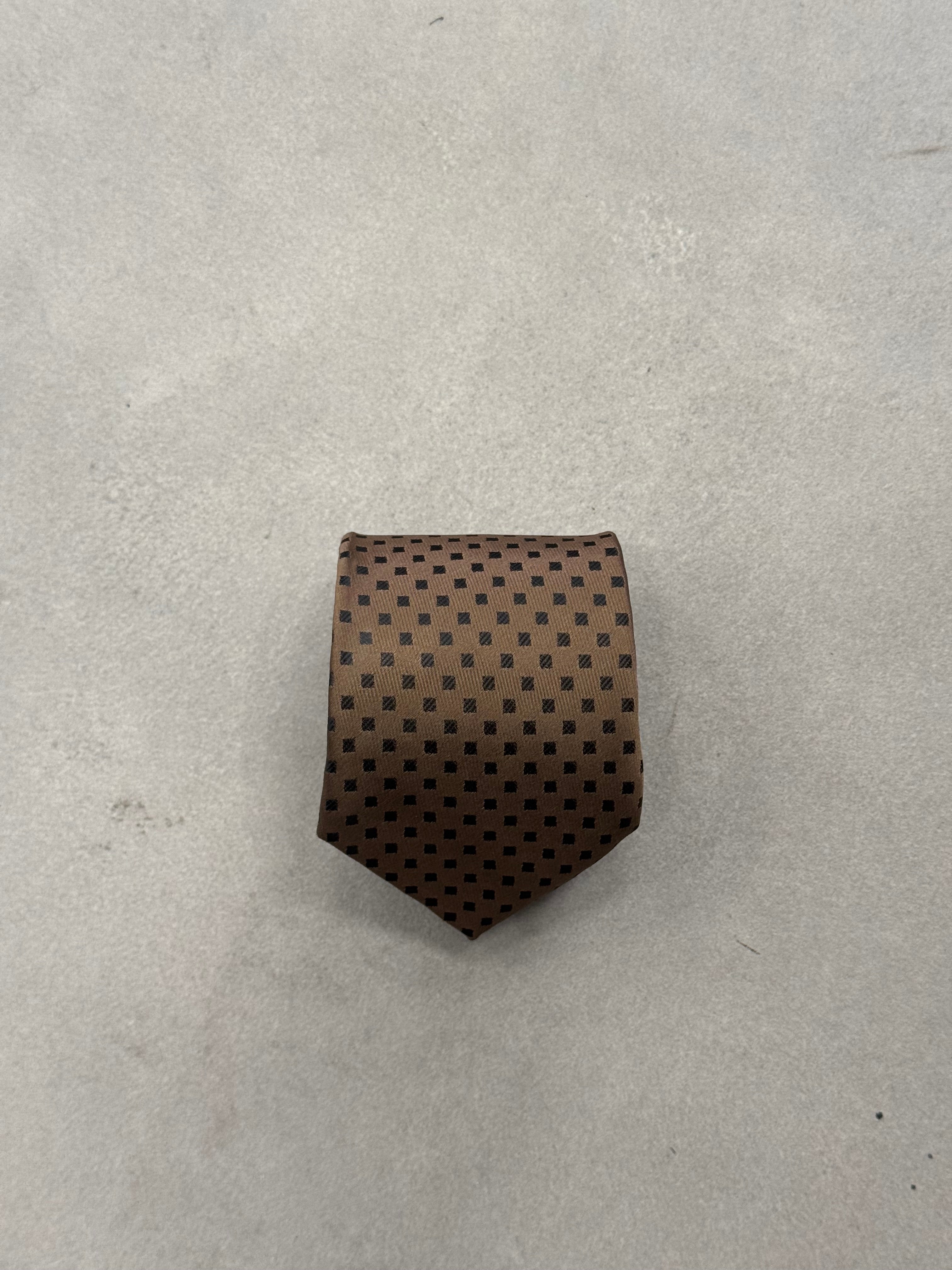 Cravatta Marrone con Puntini Neri