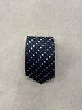 Cravatta Nera con Puntini Blu e Bianchi