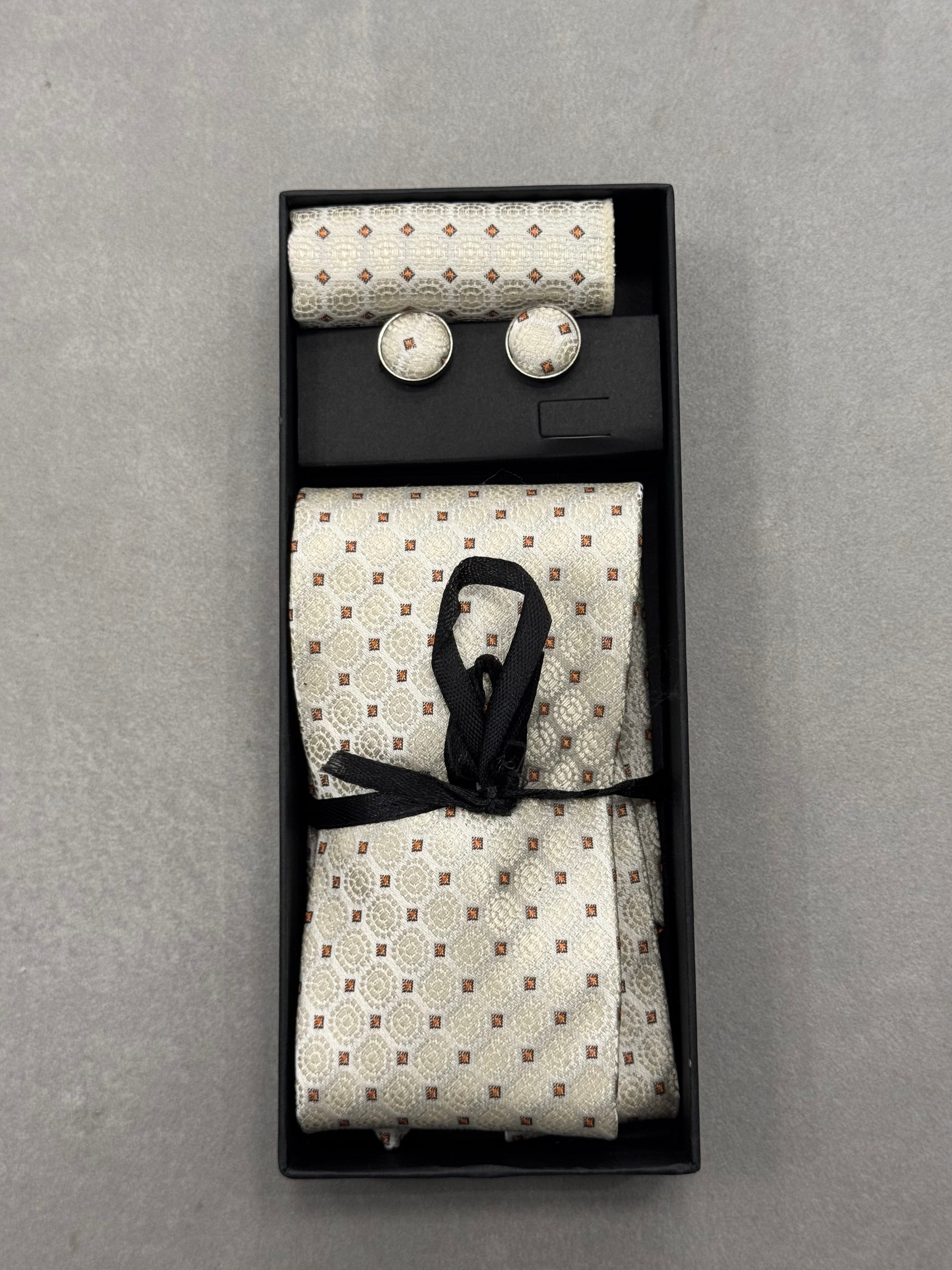 Cravatta Set Avorio a fantasia