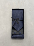 Cravatta Set Blu con linee