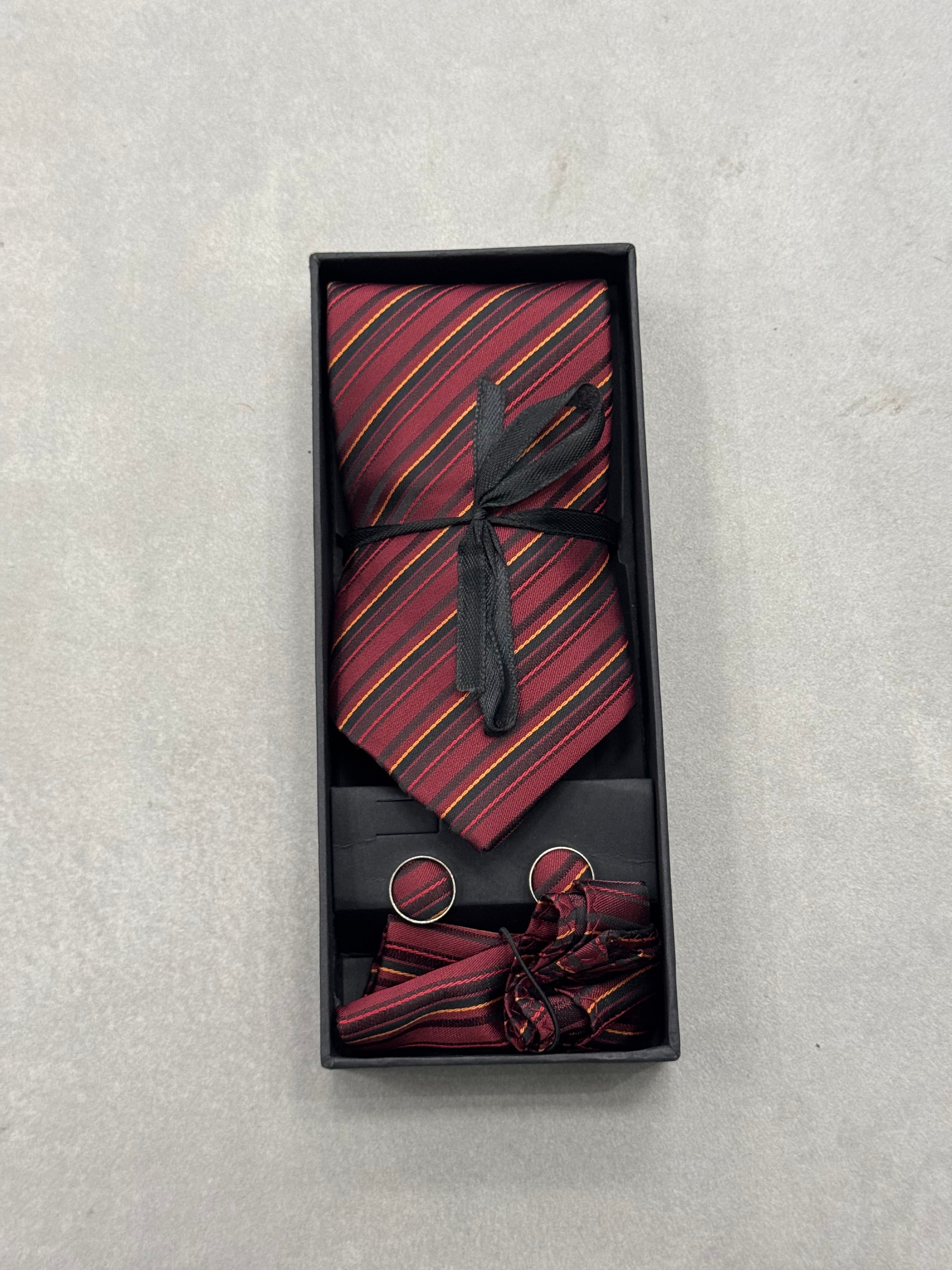 Cravatta Set Rosso Giallo Nero