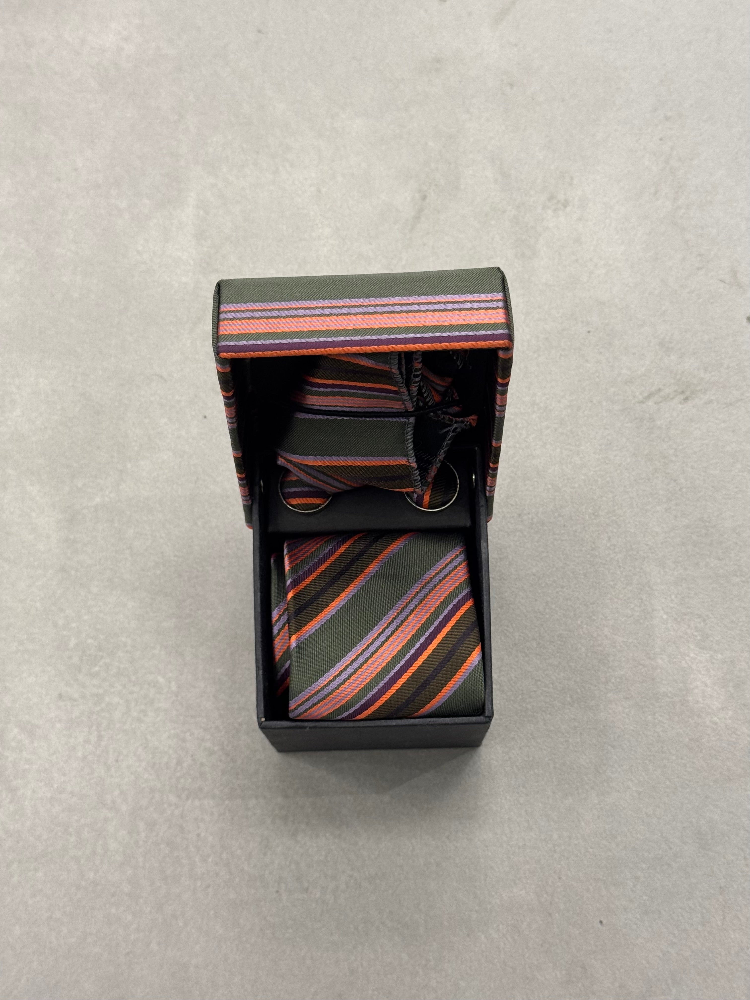 Cravatta Set Verde & Arancione