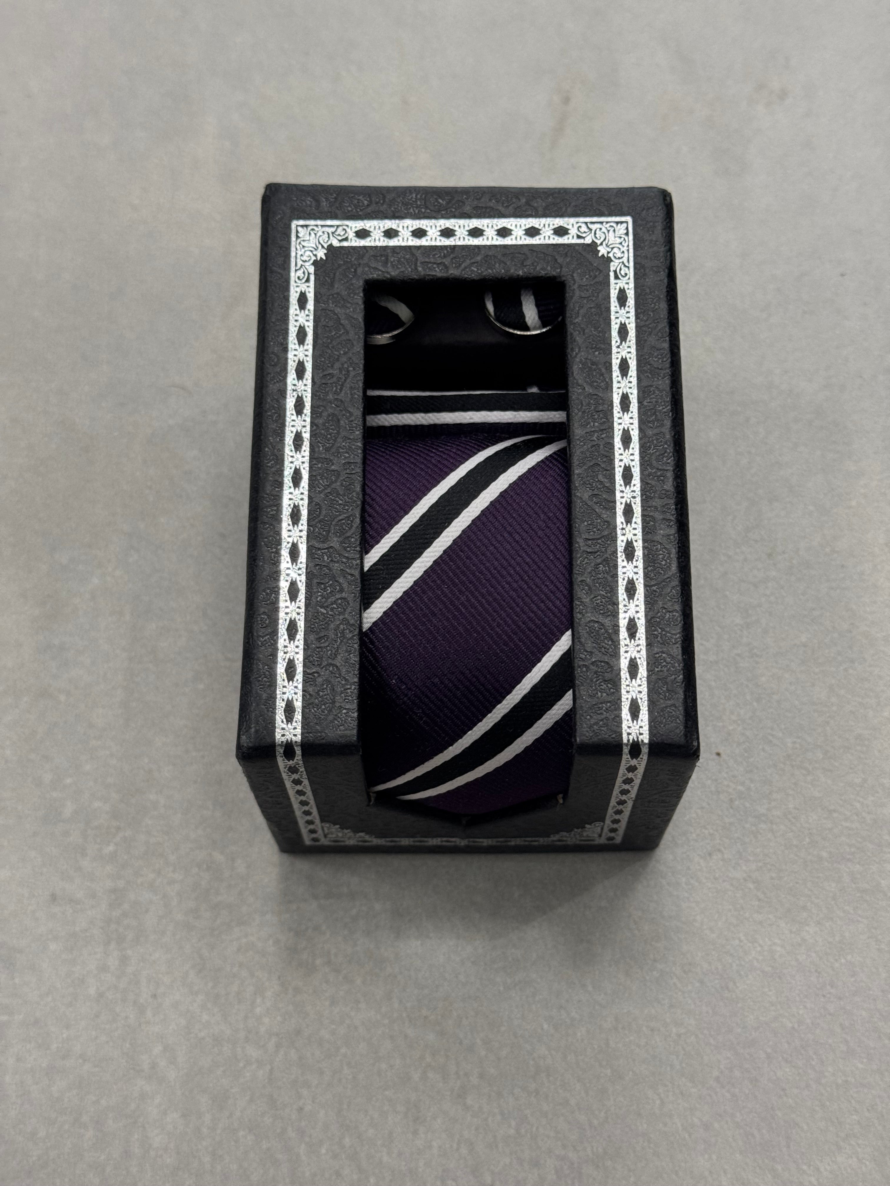 Cravatta Set Viola & Bianco