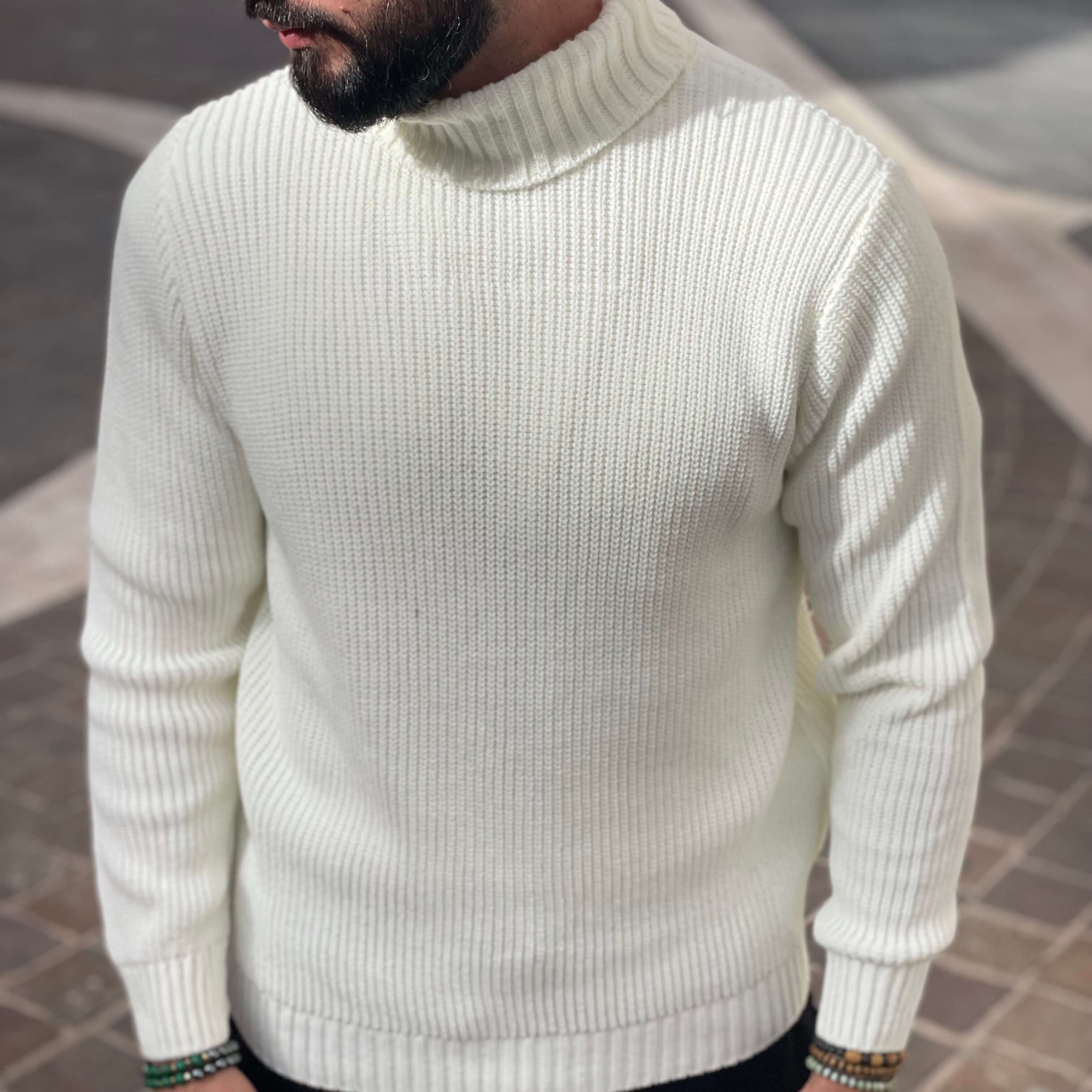 Dolcevita bianco a coste inglese - FLAG STORE