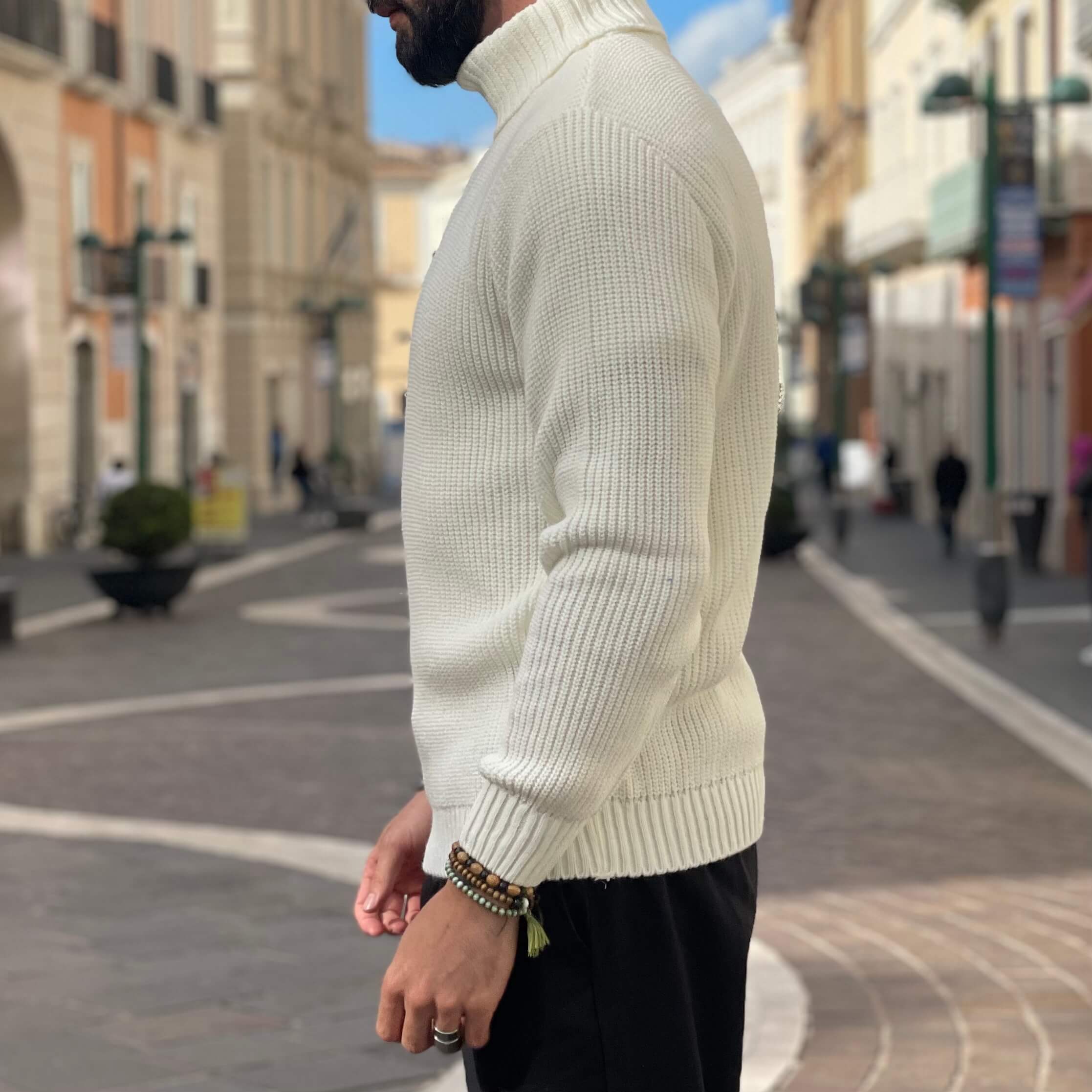 Dolcevita bianco a coste inglese - FLAG STORE