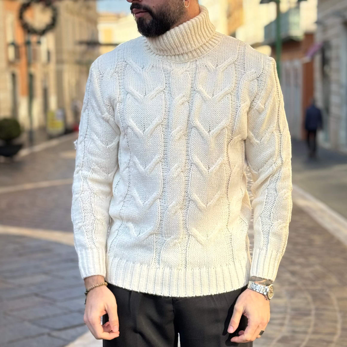 White braided turtleneck - FLAG STORE