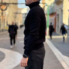 Dolcevita nero a costine - FLAG STORE