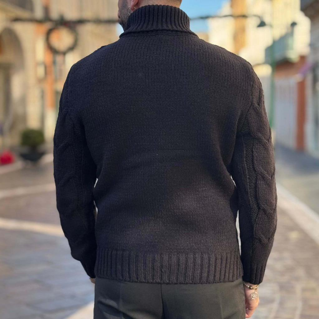 Dolcevita nero treccia - FLAG STORE