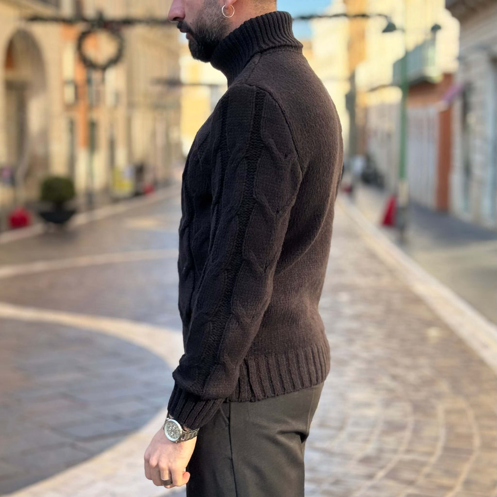 Dolcevita nero treccia - FLAG STORE