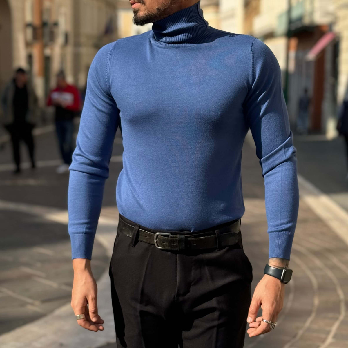 Blue Turtleneck Sweater - FLAG STORE