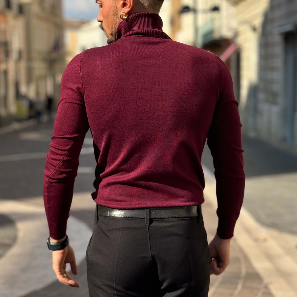 Burgundy Turtleneck Sweater - FLAG STORE
