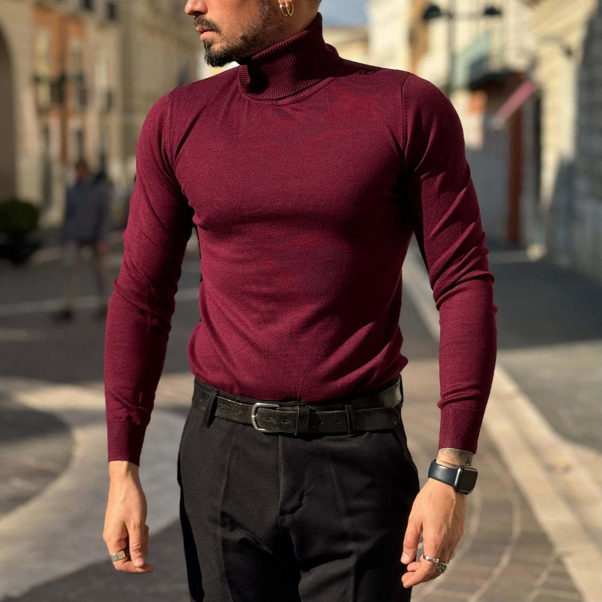 Burgundy Turtleneck Sweater - FLAG STORE