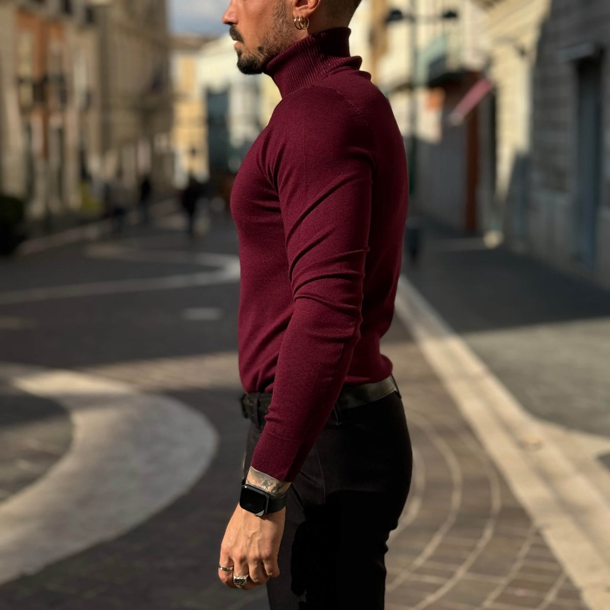 Burgundy Turtleneck Sweater - FLAG STORE