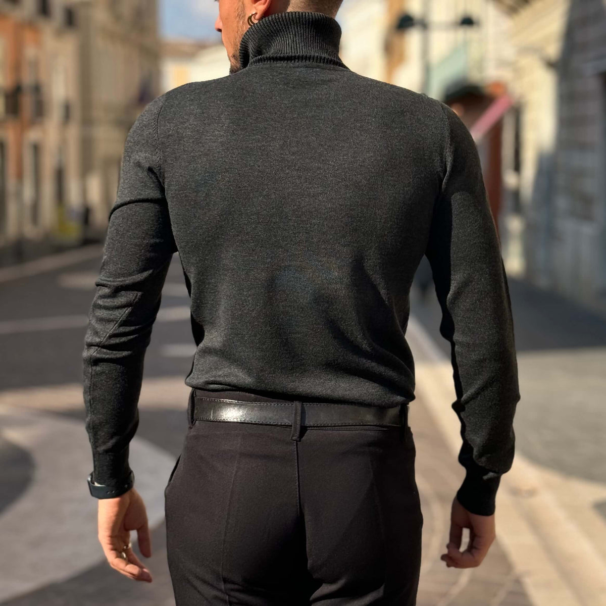 Charcoal Gray Turtleneck Sweater - FLAG STORE