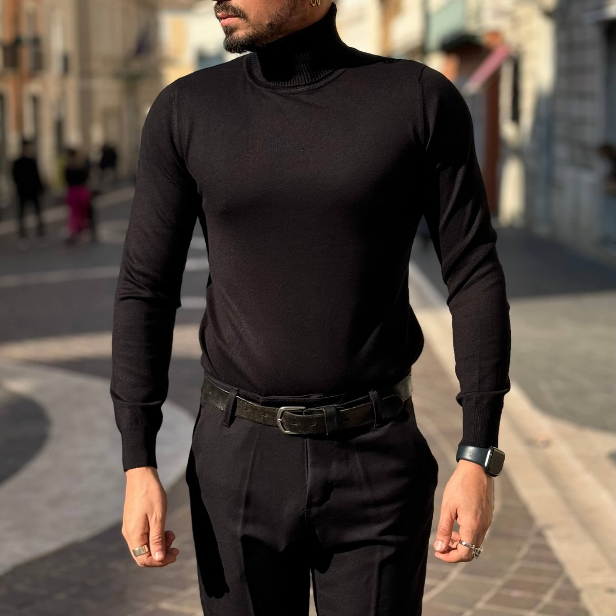 Black Turtleneck Sweater - FLAG STORE