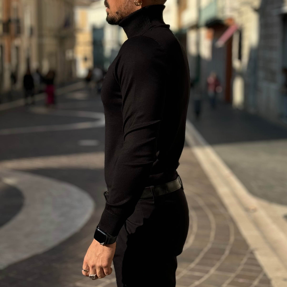 Black Turtleneck Sweater - FLAG STORE