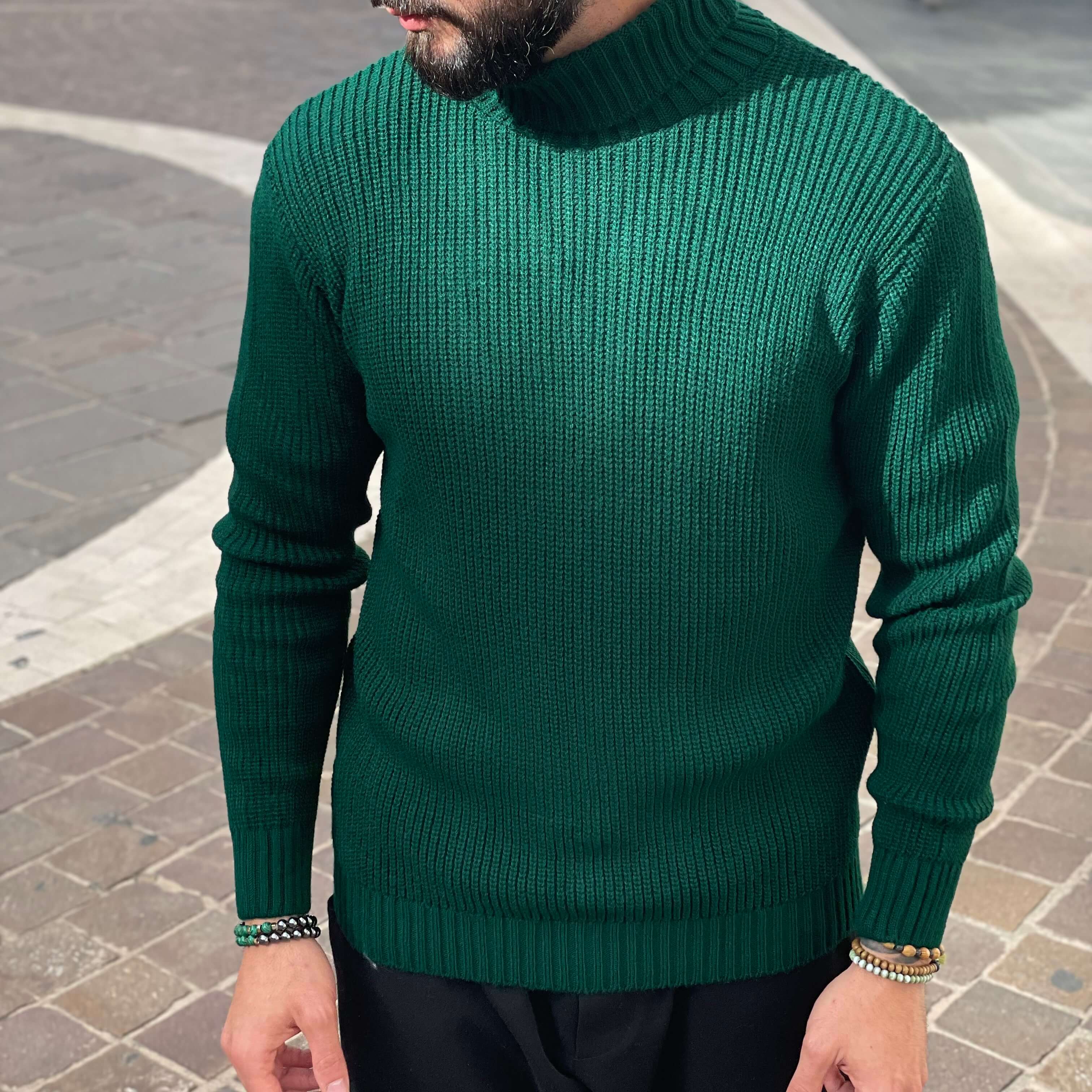 Dolcevita verde a coste inglese - FLAG STORE