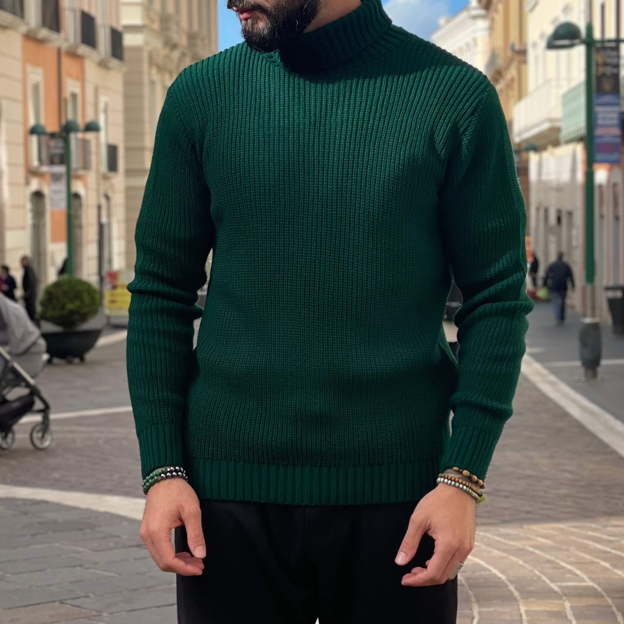 Dolcevita verde a coste inglese - FLAG STORE