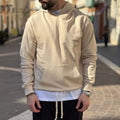 Felpa beige basic con cappuccio 3.0 - FLAG STORE