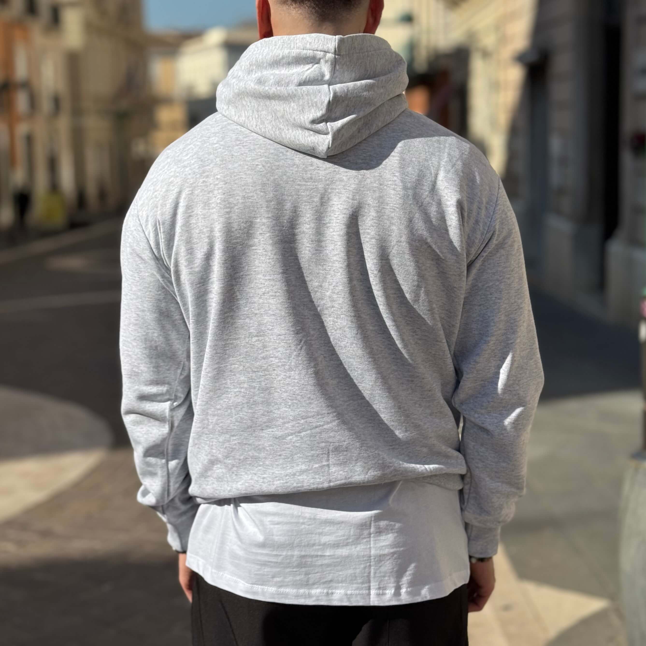 Felpa grigia basic con cappuccio 3.0 - FLAG STORE