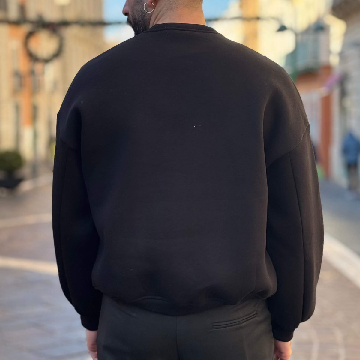 Black boxy-fit sweatshirt - FLAG STORE 