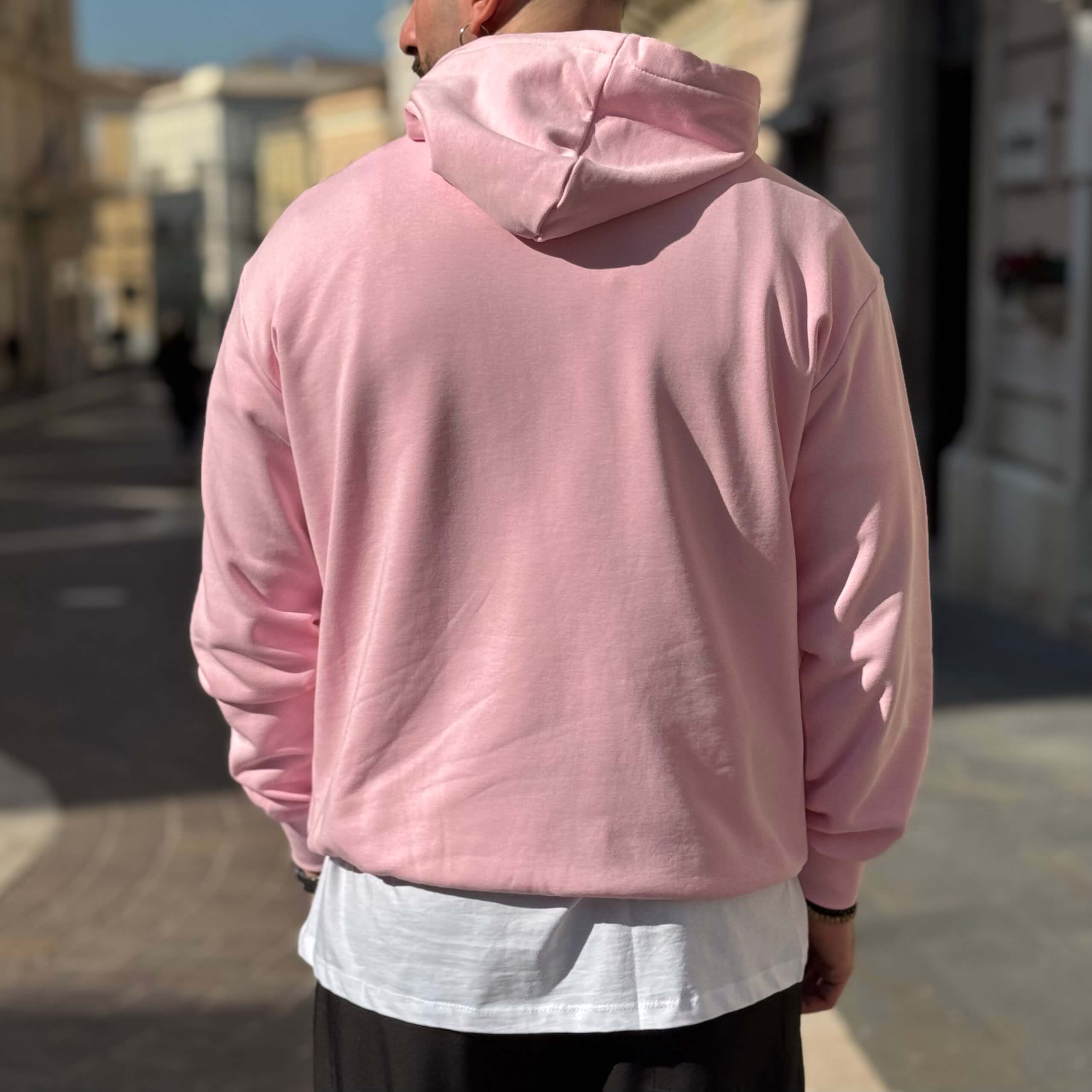 Felpa rosa basic con cappuccio 3.0 - FLAG STORE
