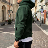 Thumbnail for Felpa verde basic con cappuccio - FLAG STORE