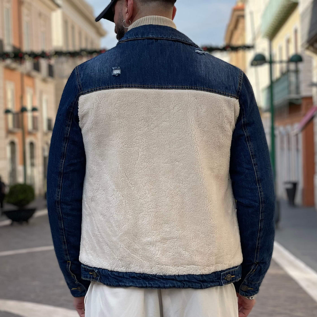 Giacca di jeans con pelliccia frontale - FLAG STORE